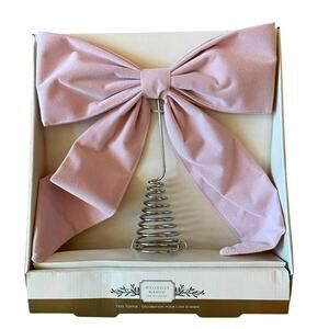 Pink Velvet Bow Tree Topper 12x10  Christmas Holiday Glam by Wellesley Manor NEW